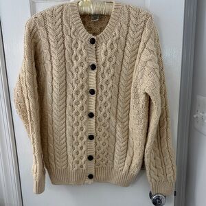 LL Bean Cable Knit Cardigan Sweater